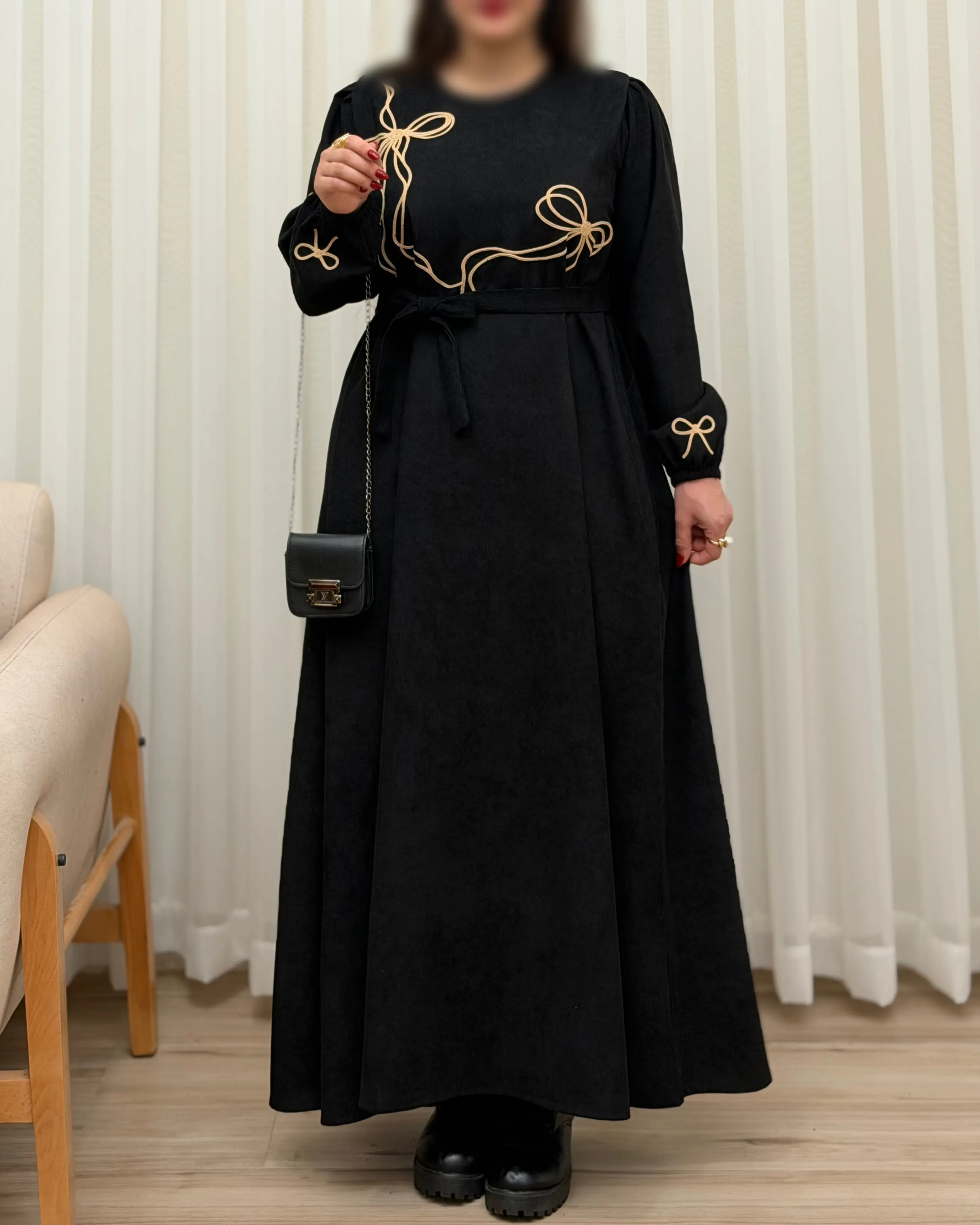 کفتان زنانه گلدوزی پاپیون